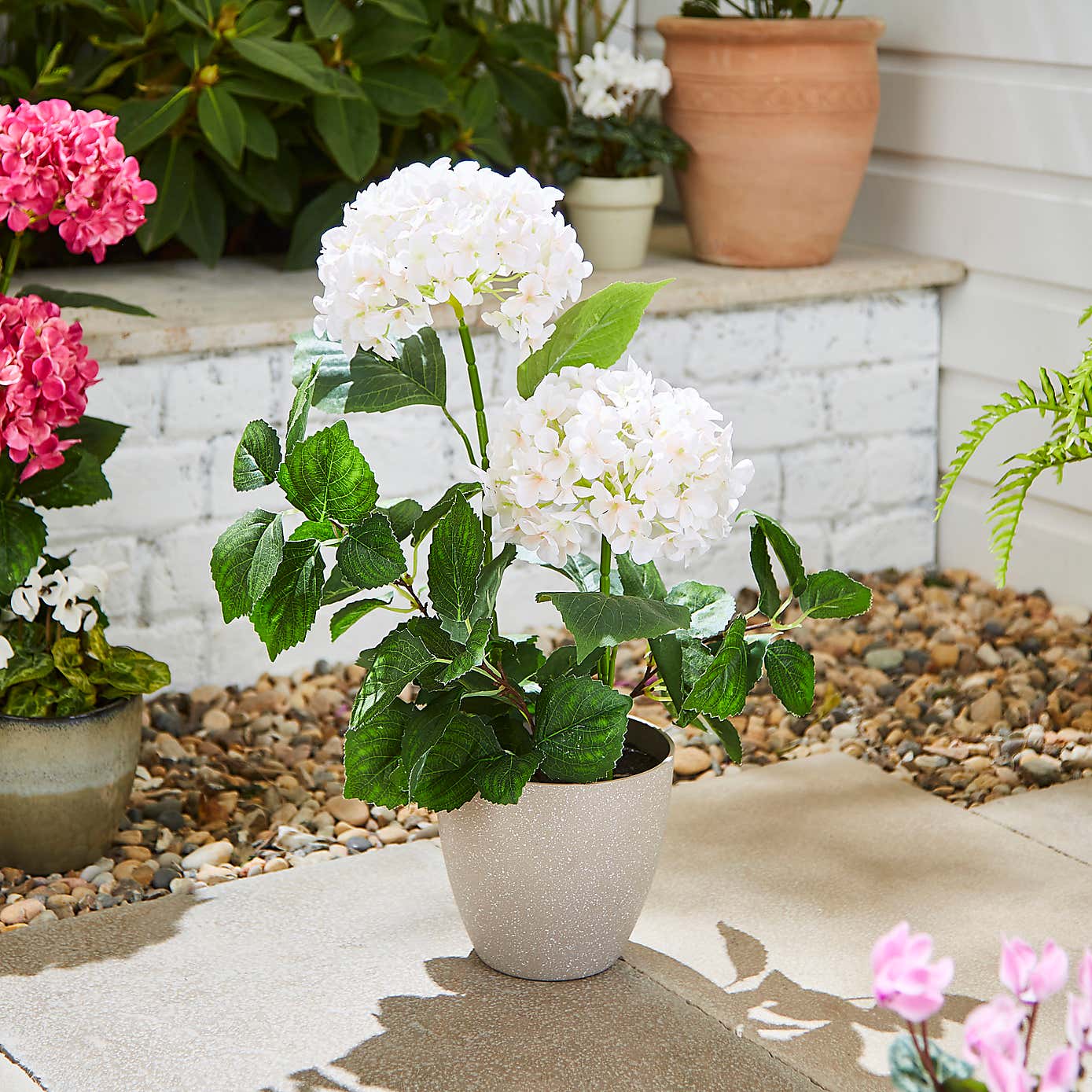 Artificial Hydrangea in Plant Pot