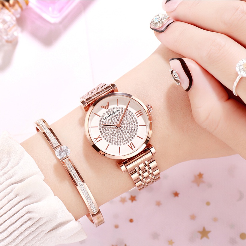 Starry Fashion Diamond Steel Band Watch