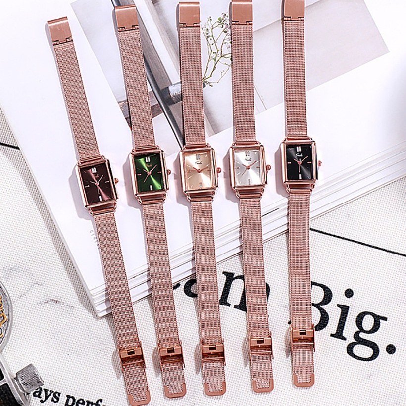 New Korean Fashion Square Ladies Mesh Strap Watch