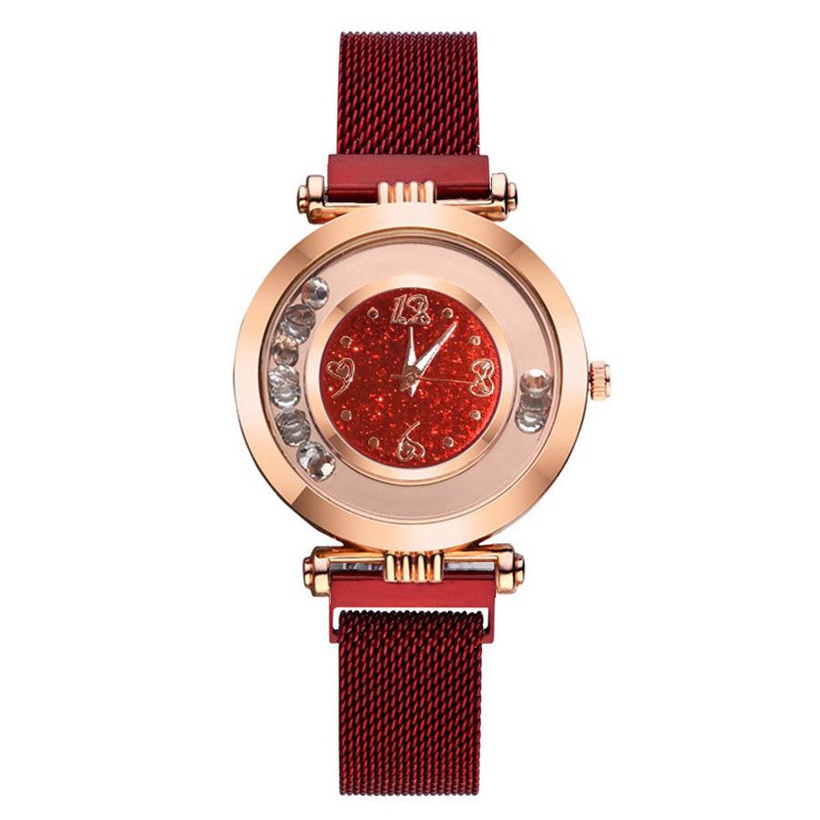Fashion Starry Sky Watch Female Ball Diamond Diamond Sparkling Digital Face Quartz Magnet Watch Bracelet Watch Female