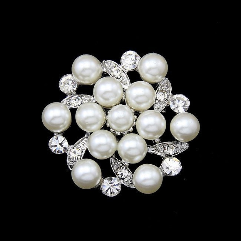 Alloy Fashion Flowers Brooch White