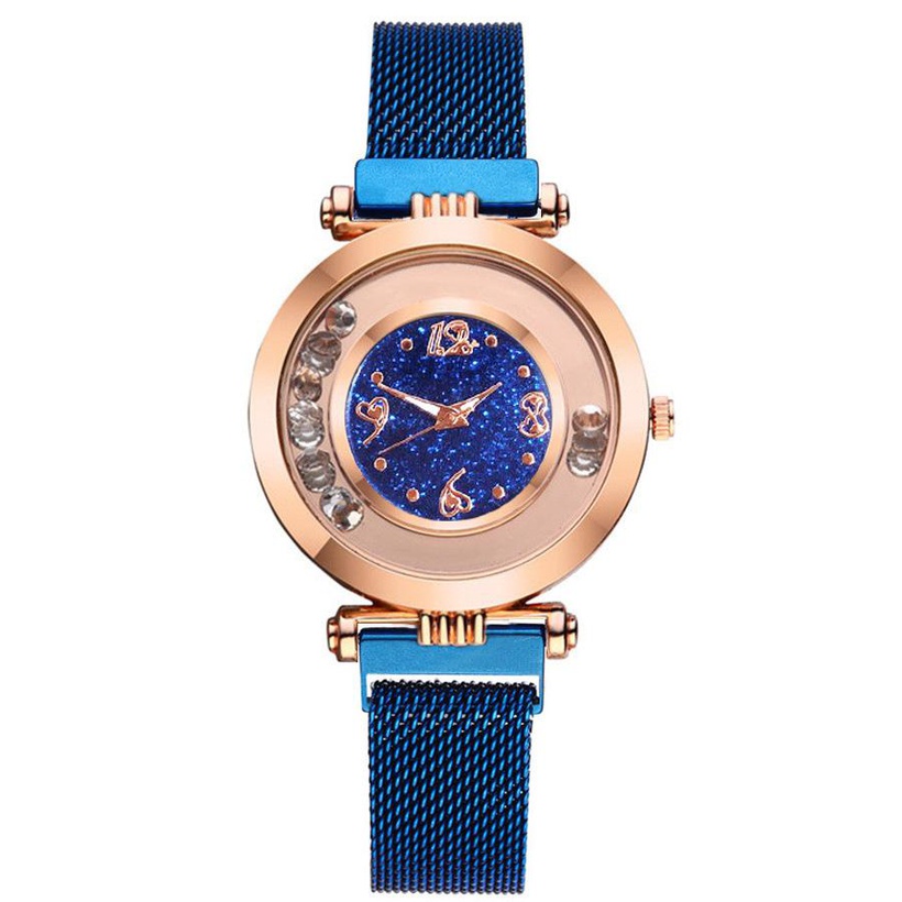 Fashion Starry Sky Watch Female Ball Diamond Diamond Sparkling Digital Face Quartz Magnet Watch Bracelet Watch Female