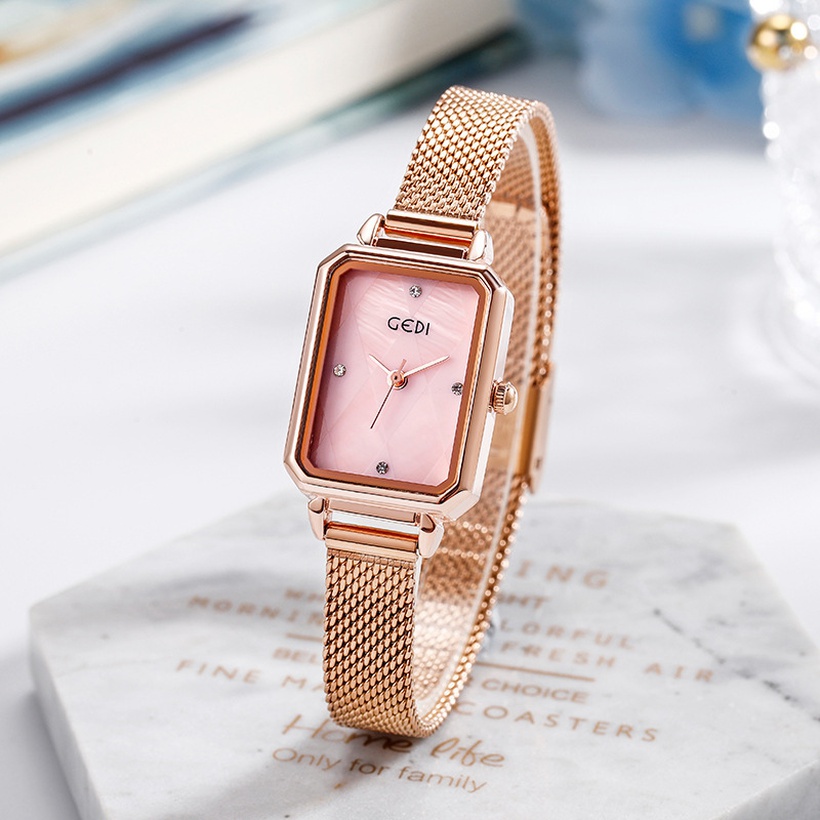 New Mesh Strap Retro Rectangular Quartz Waterproof Watch