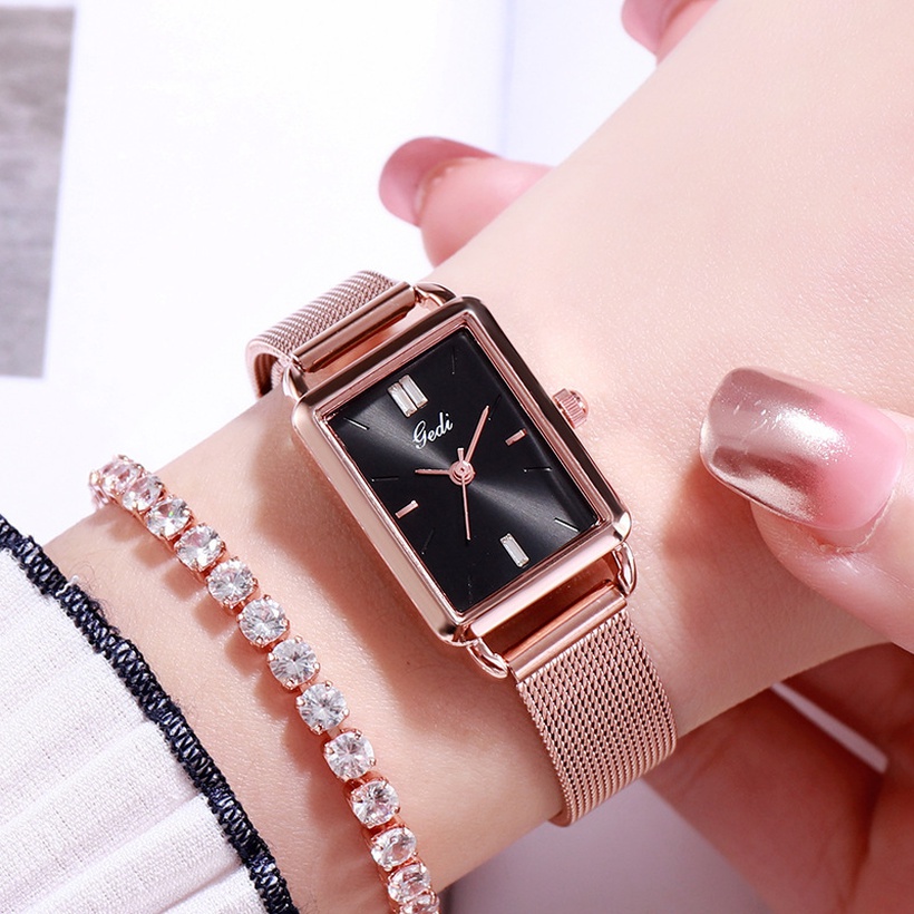 New Korean Fashion Square Ladies Mesh Strap Watch