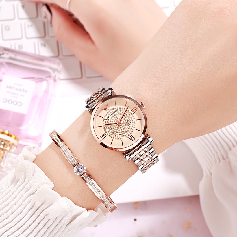 Starry Fashion Diamond Steel Band Watch