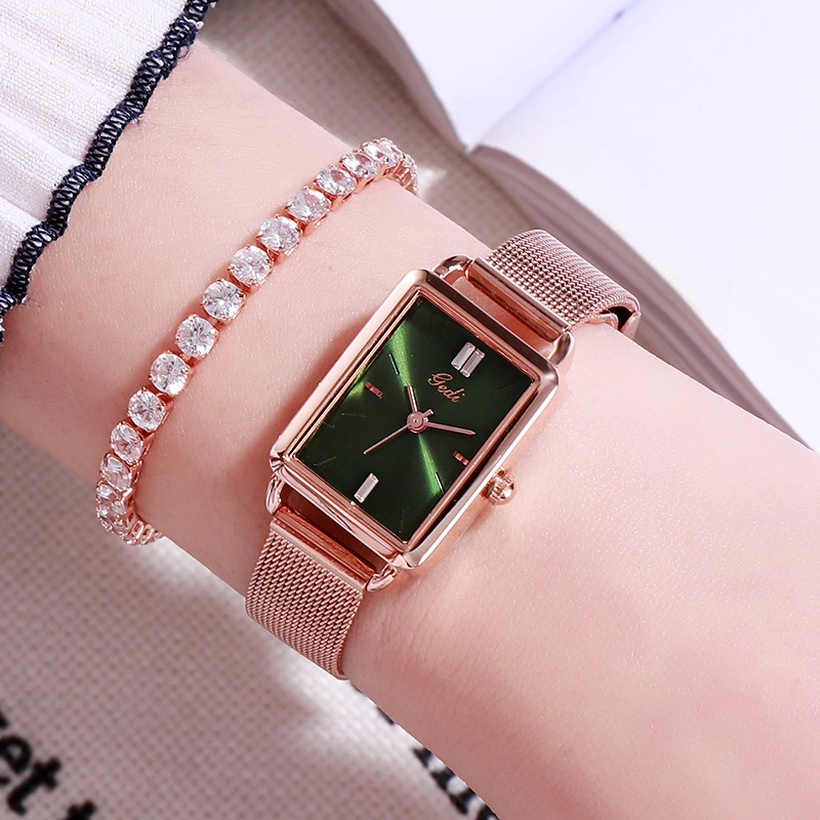 New Korean Fashion Square Ladies Mesh Strap Watch