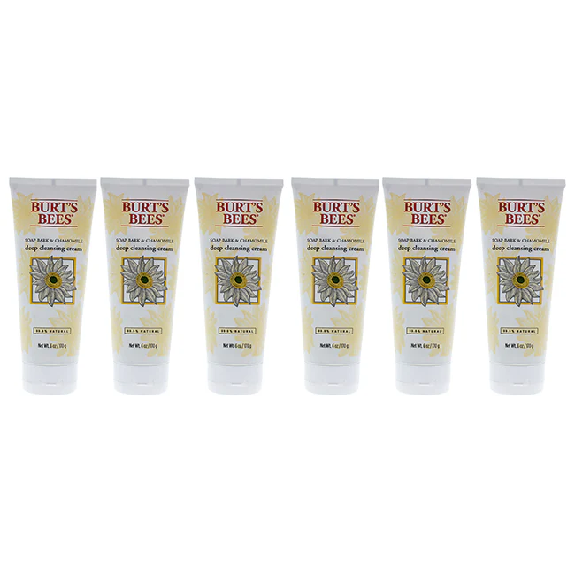 Soap Bark and Chamomile Deep Cleansing Cream by Burts Bees for Unisex - 6 oz Soap - Pack of 6