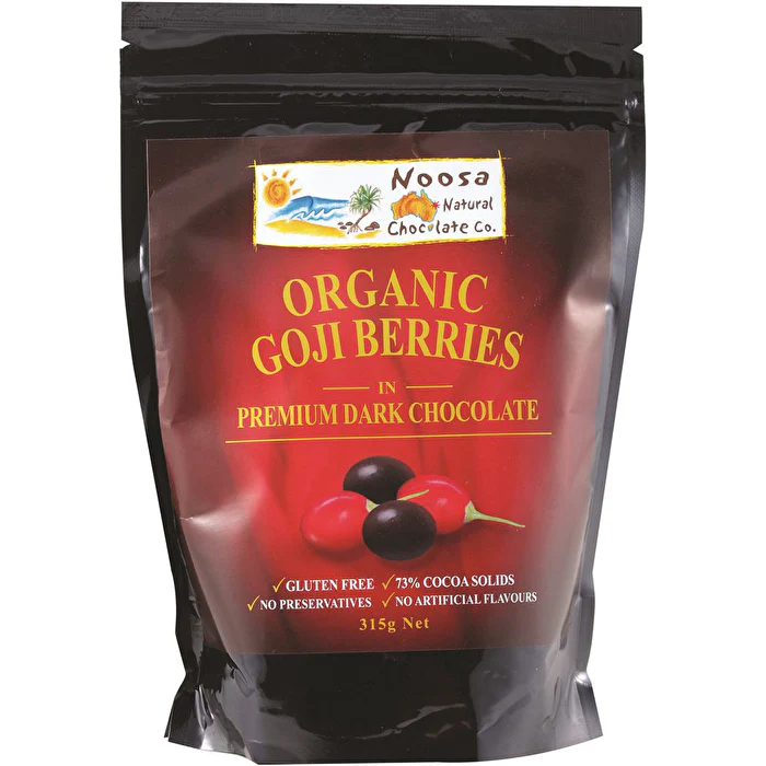 Noosa Natural Choc Co Noosa Natural Chocolate Co. Dark Chocolate Organic Goji Berries 315g