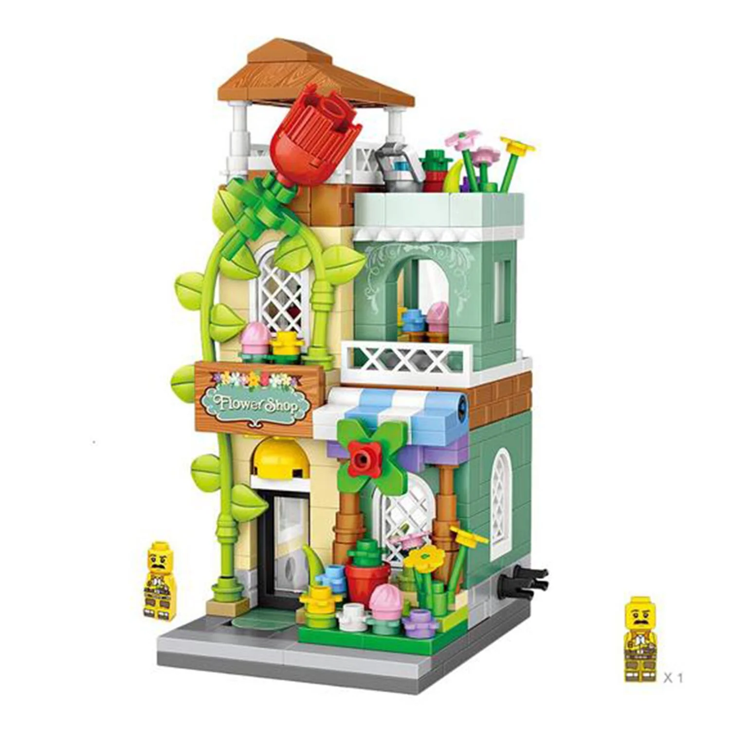 Loz LOZ Mini Blocks - Flower Shop Building Bricks Set  20 x 17 x 5 cm