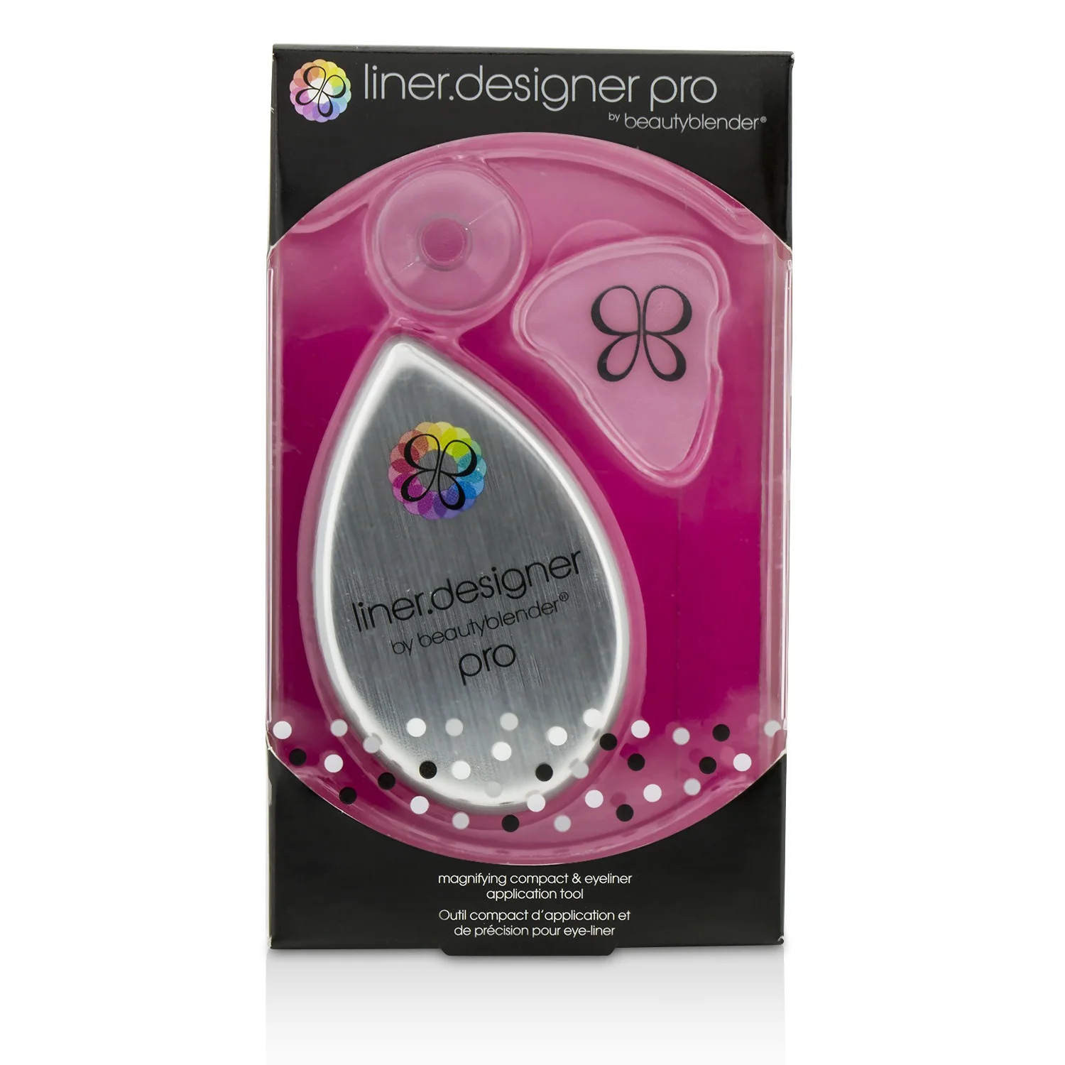 BeautyBlender Liner Designer (1x Eyeliner Application Tool, 1x Magnifying Mirror Compact, 1x Suction Cup) - Pink  3pcs