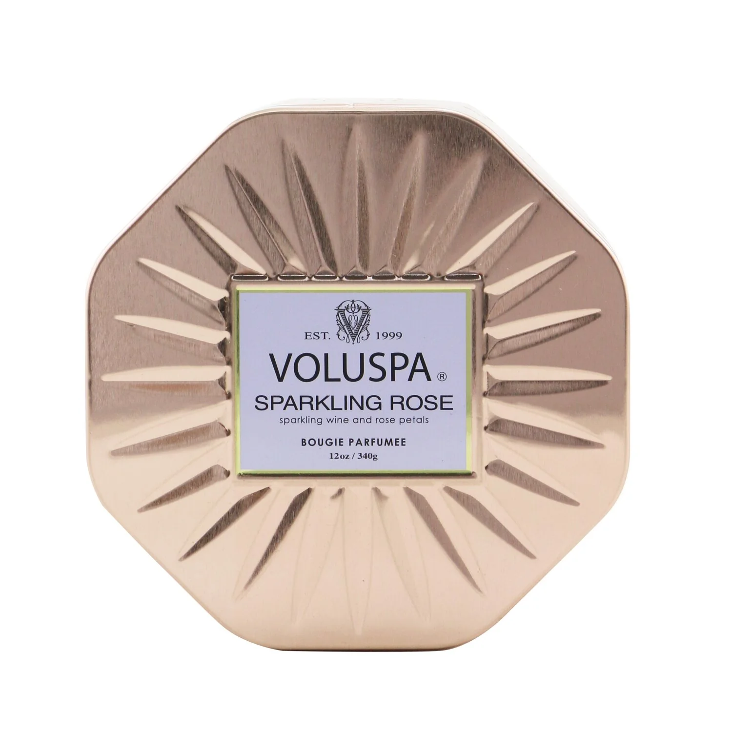 Voluspa 3 Wick Octagon Tin Candle - Sparkling Rose  340g/12oz