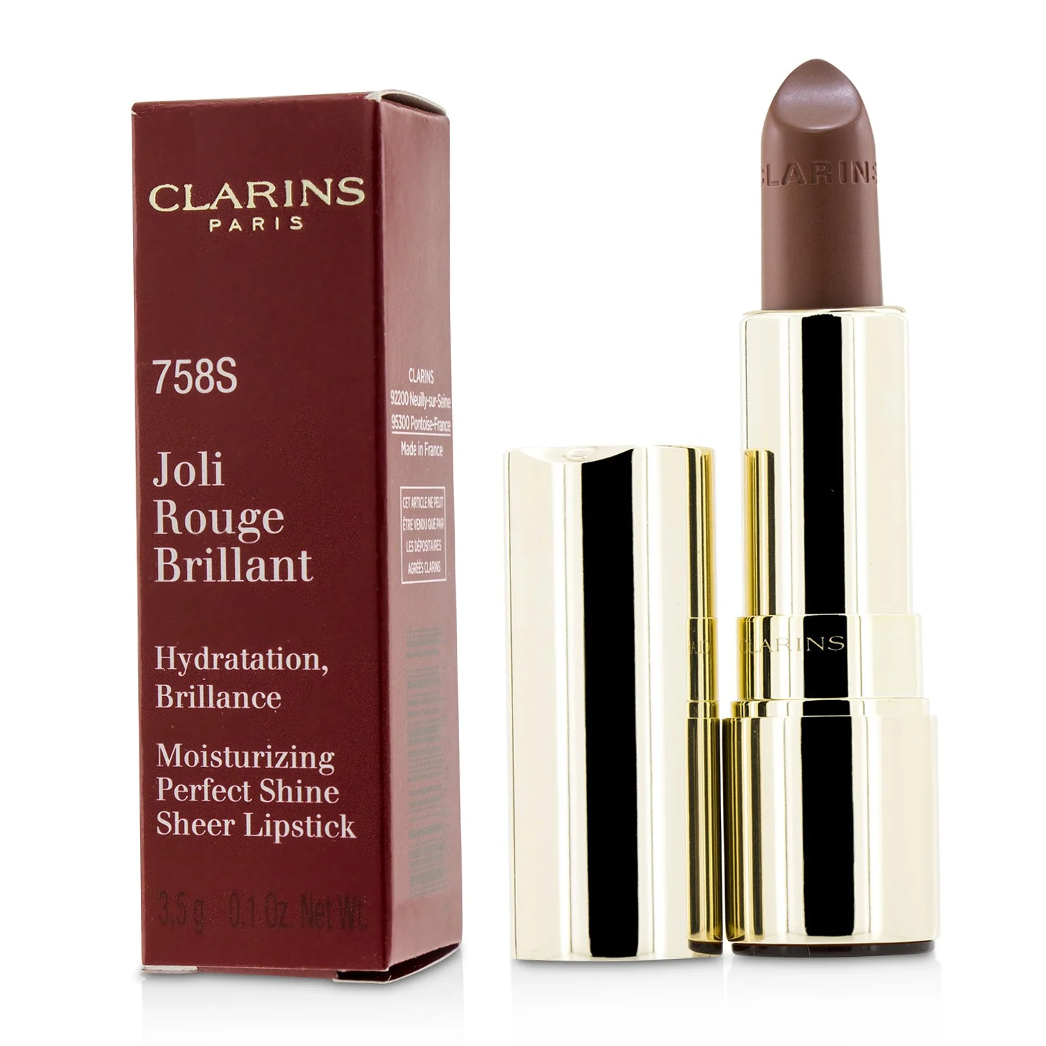 Clarins Joli Rouge Brillant (Moisturizing Perfect Shine Sheer Lipstick) - # 757S Nude Brick  3.5g/0.1oz