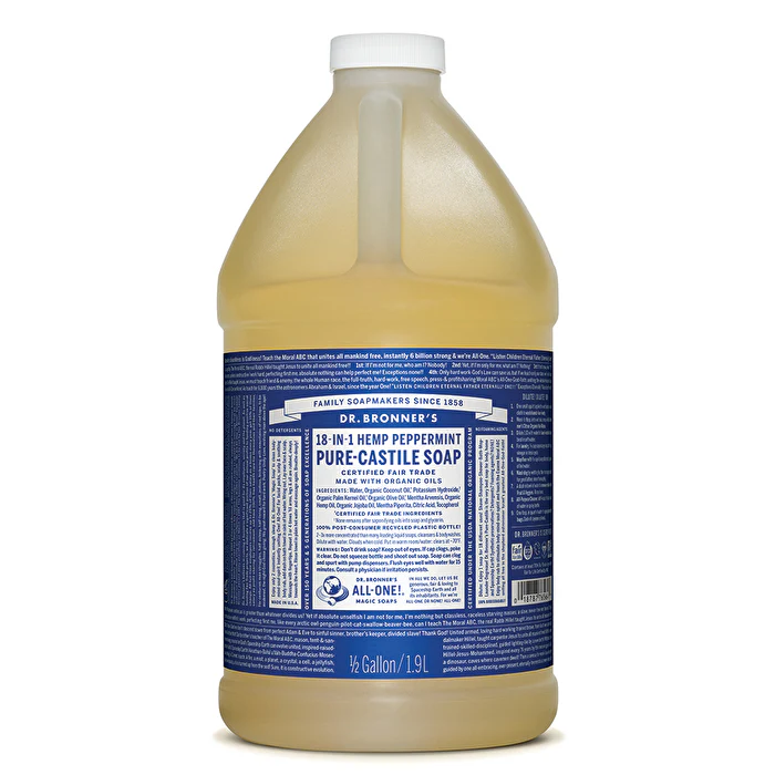 Dr. Bronner's Pure-Castile Soap Liquid (Hemp 18-in-1) Peppermint 1890ml
