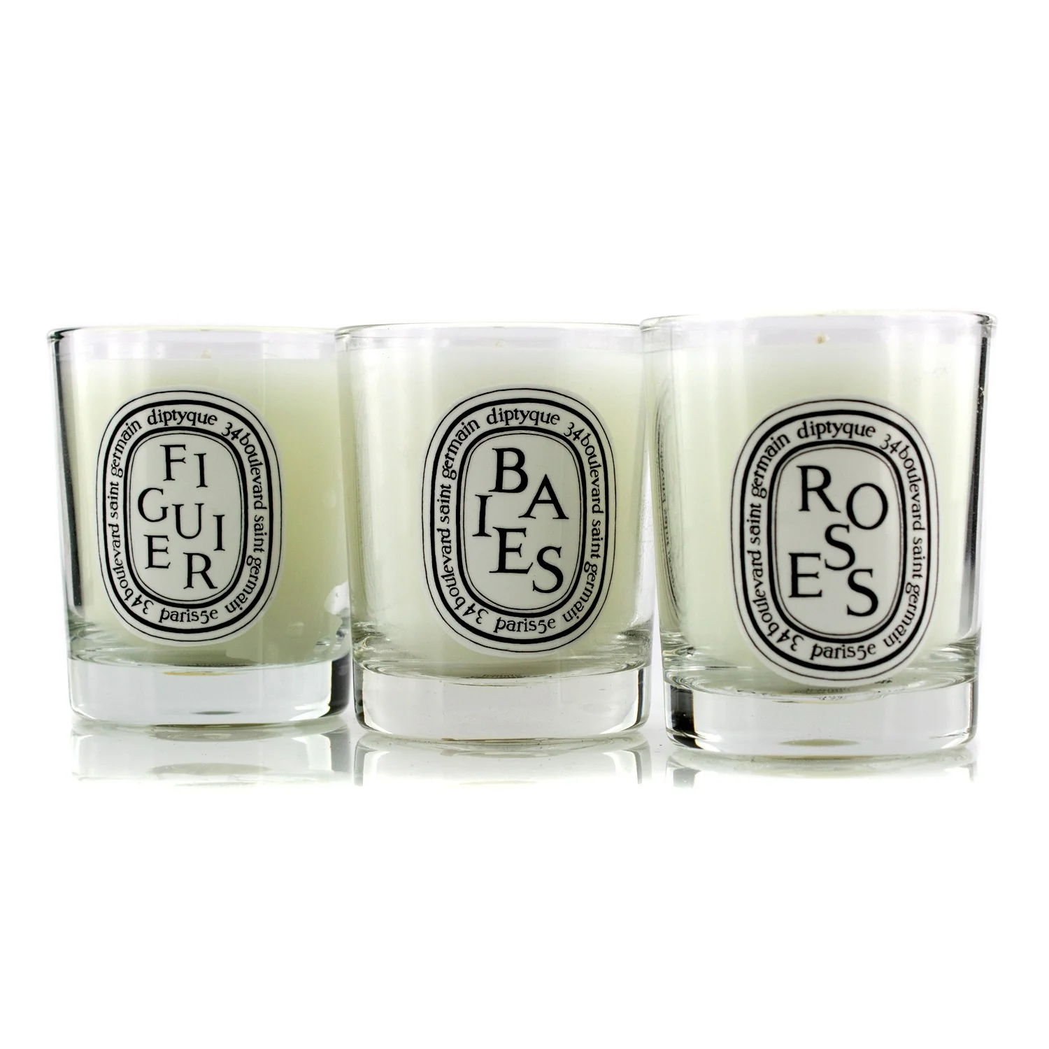 Diptyque Mini Candle Coffret: (Baies, Figuier, Roses)  3x 70g/2.4oz