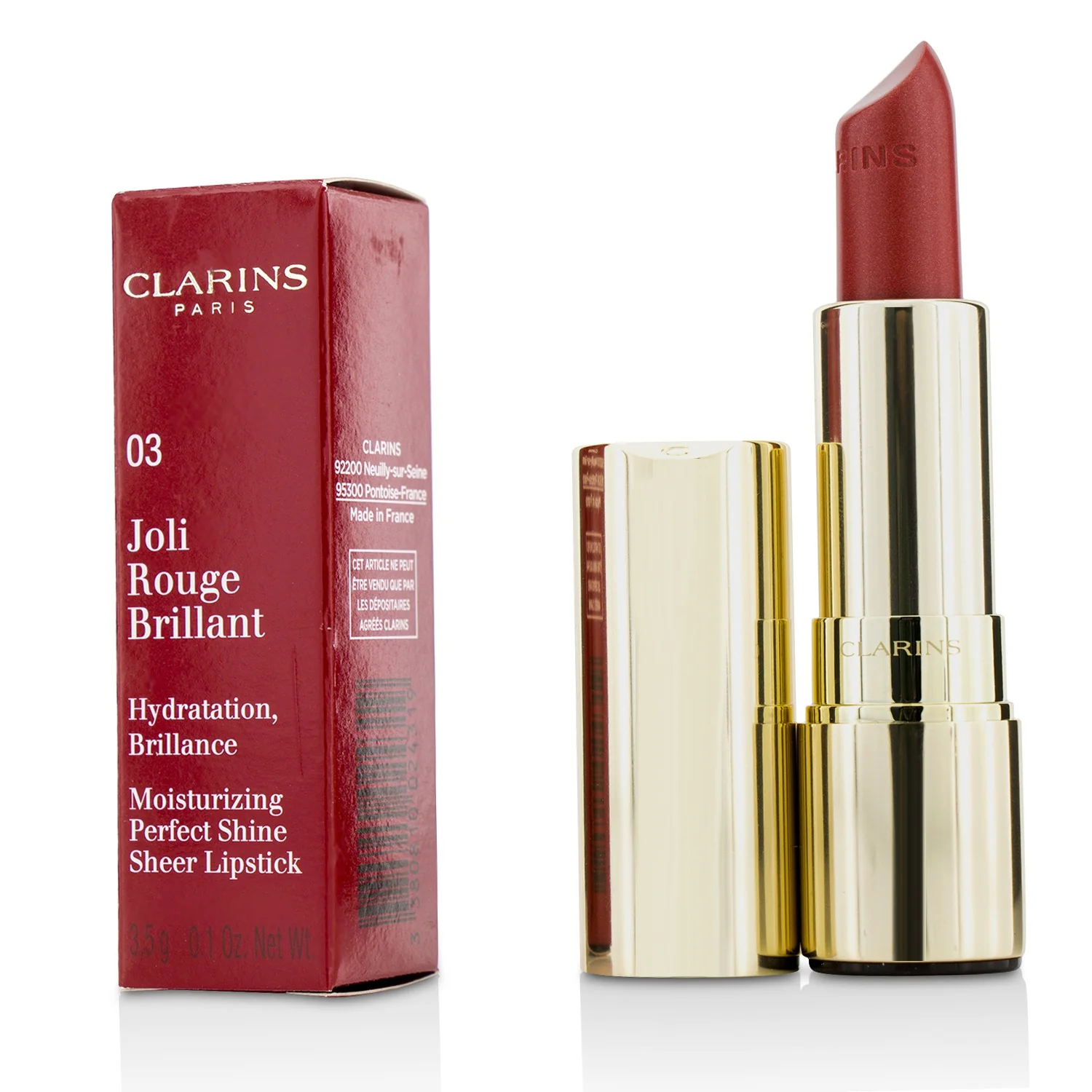 Clarins Joli Rouge Brillant (Moisturizing Perfect Shine Sheer Lipstick) - # 757S Nude Brick  3.5g/0.1oz
