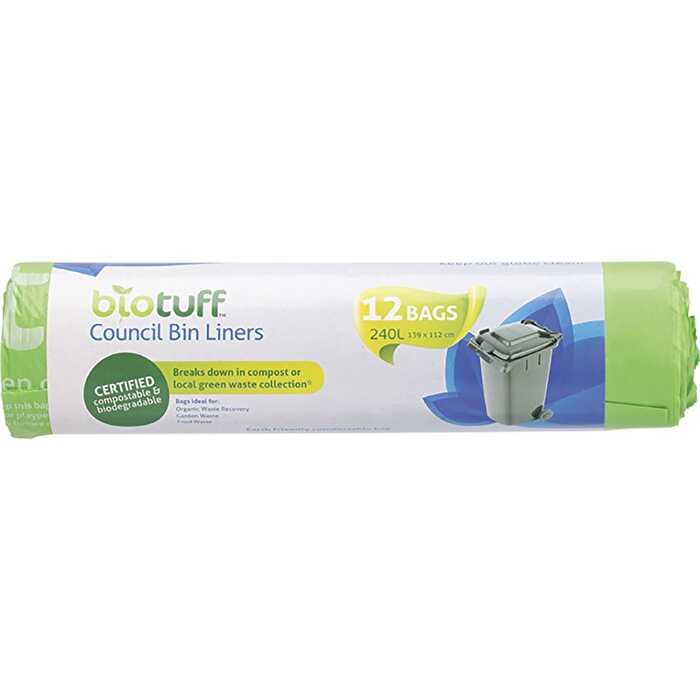 Biotuff Council Bin Liners Large 12pk 240L