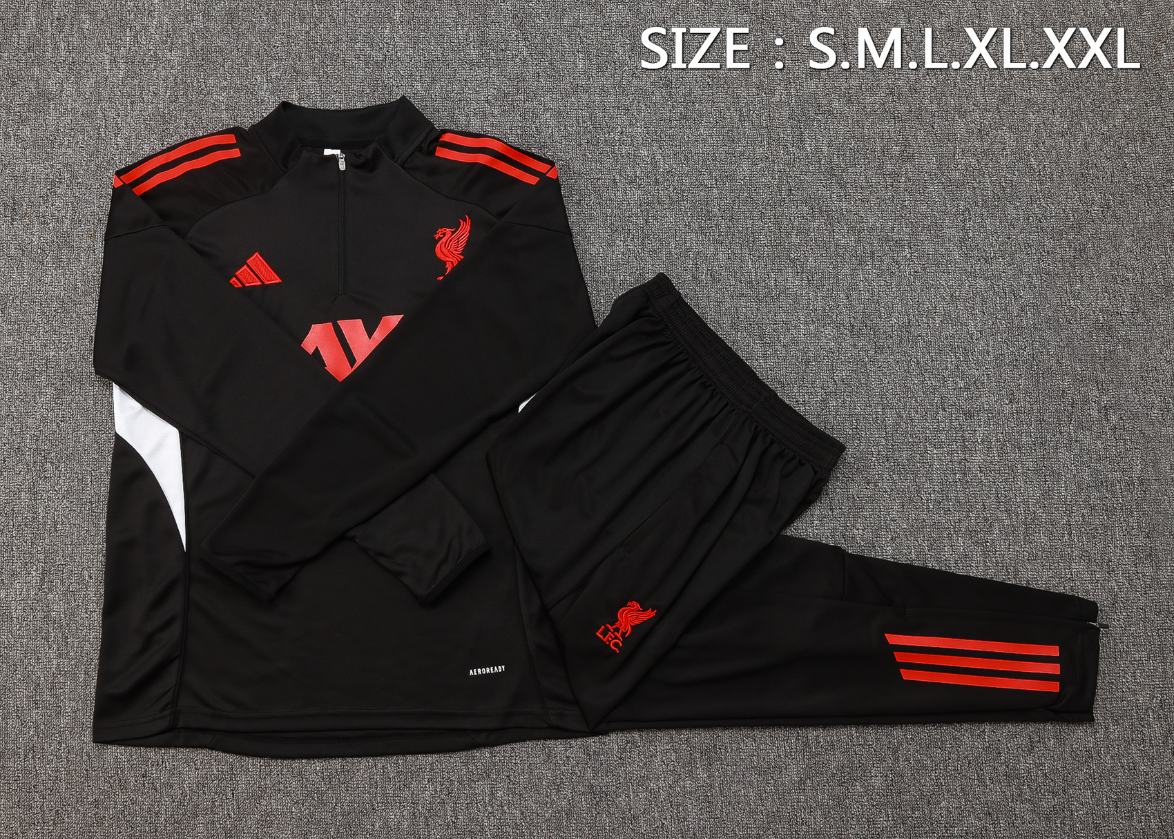Liverpool Training Kit (Sweatshirt+Pants) Black 2025/26