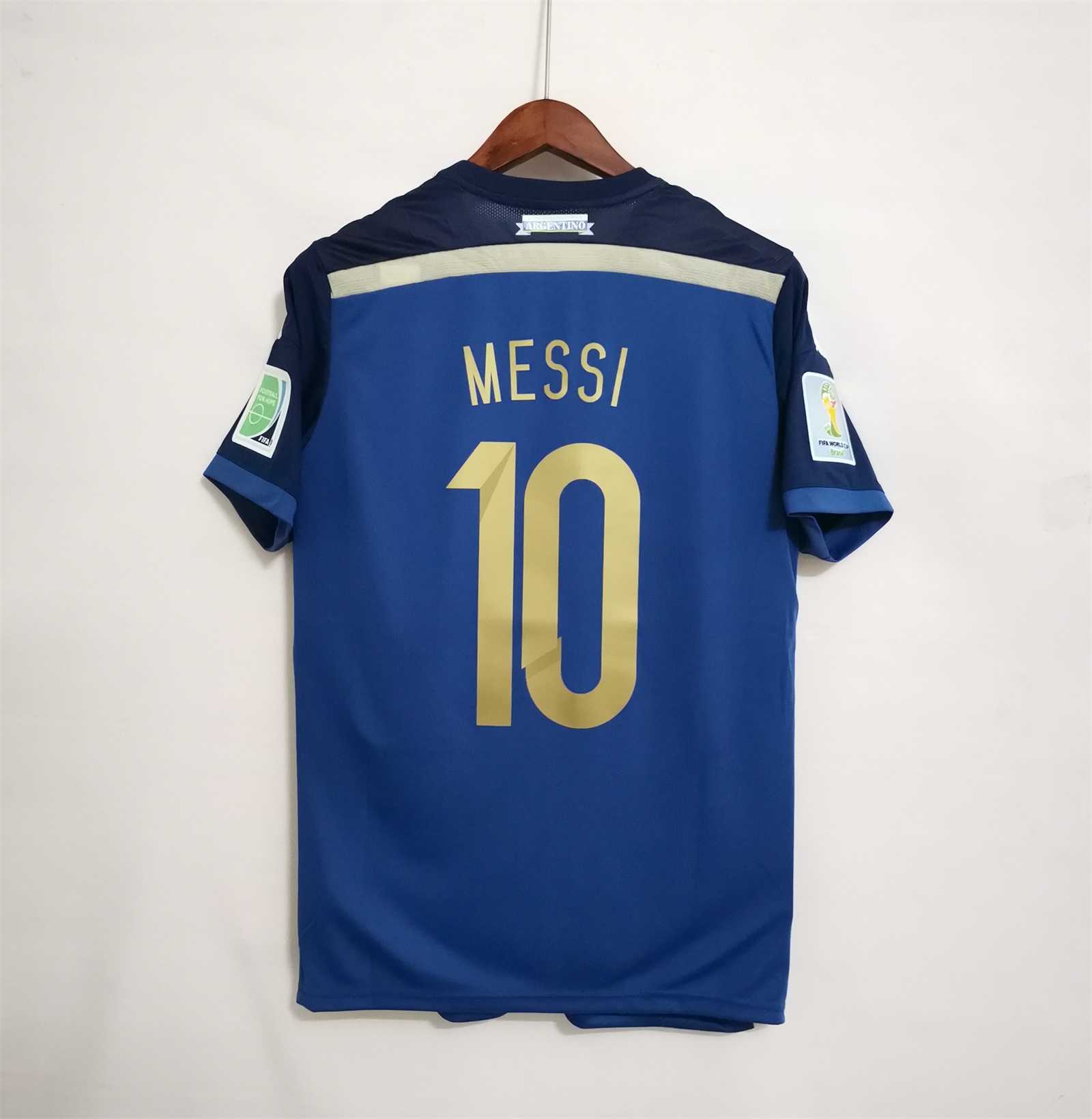 Argentina Retro Jersey Custom Away Football Jersey 2014