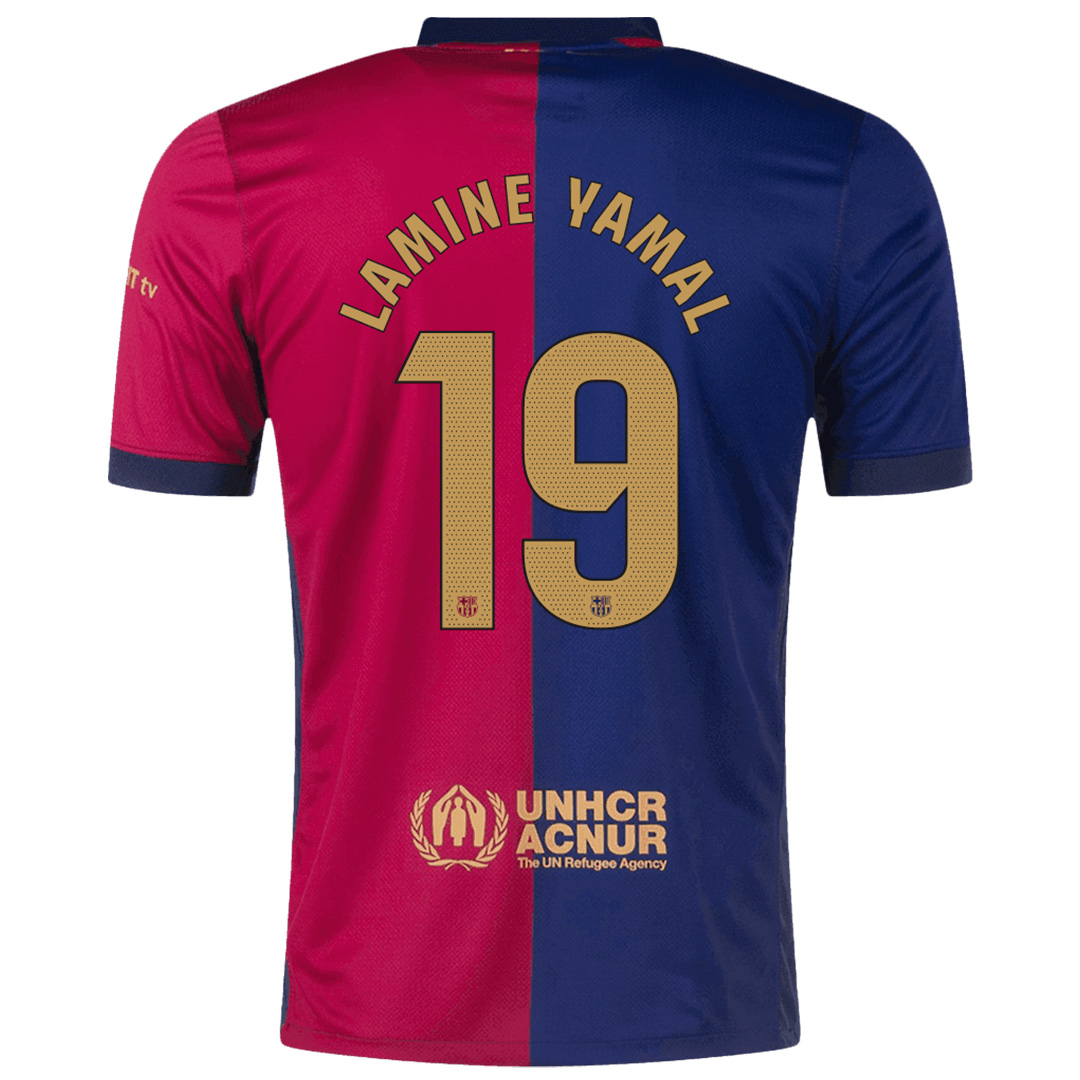 LAMINE YAMAL #19 Barcelona Home Soccer Jersey 2024/25 - Spotify Logo Without Text