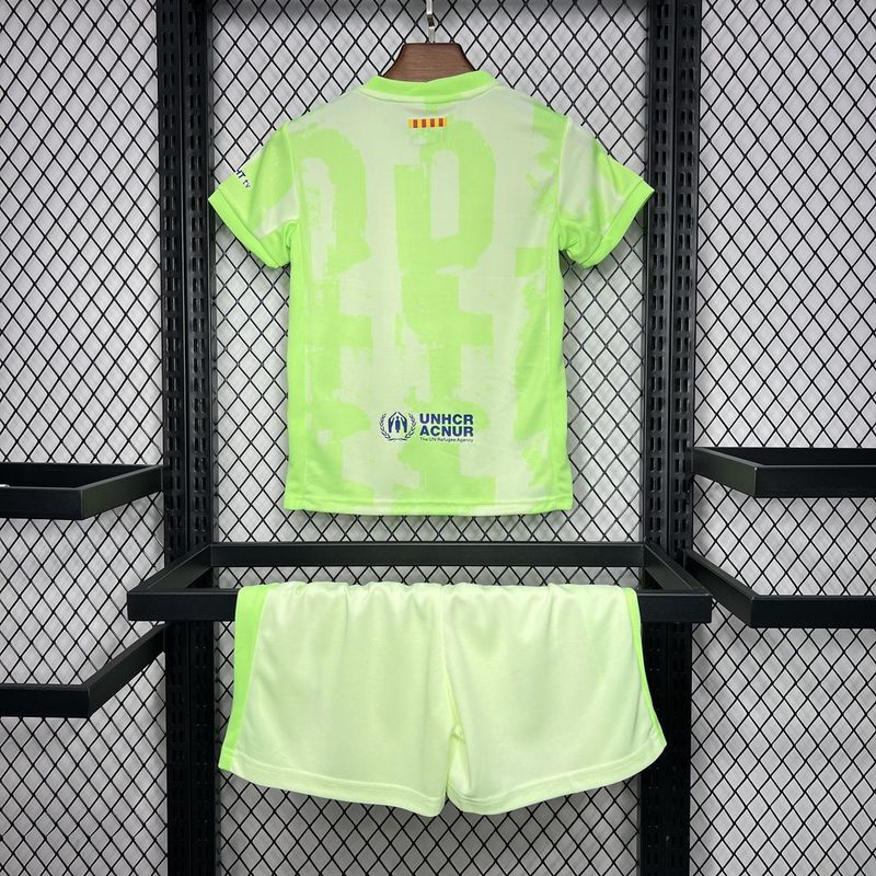 Barcelona Soccer Jersey Third Away Kids Kit Jersey+Shorts 2024/25 Spotify Logo Without Text