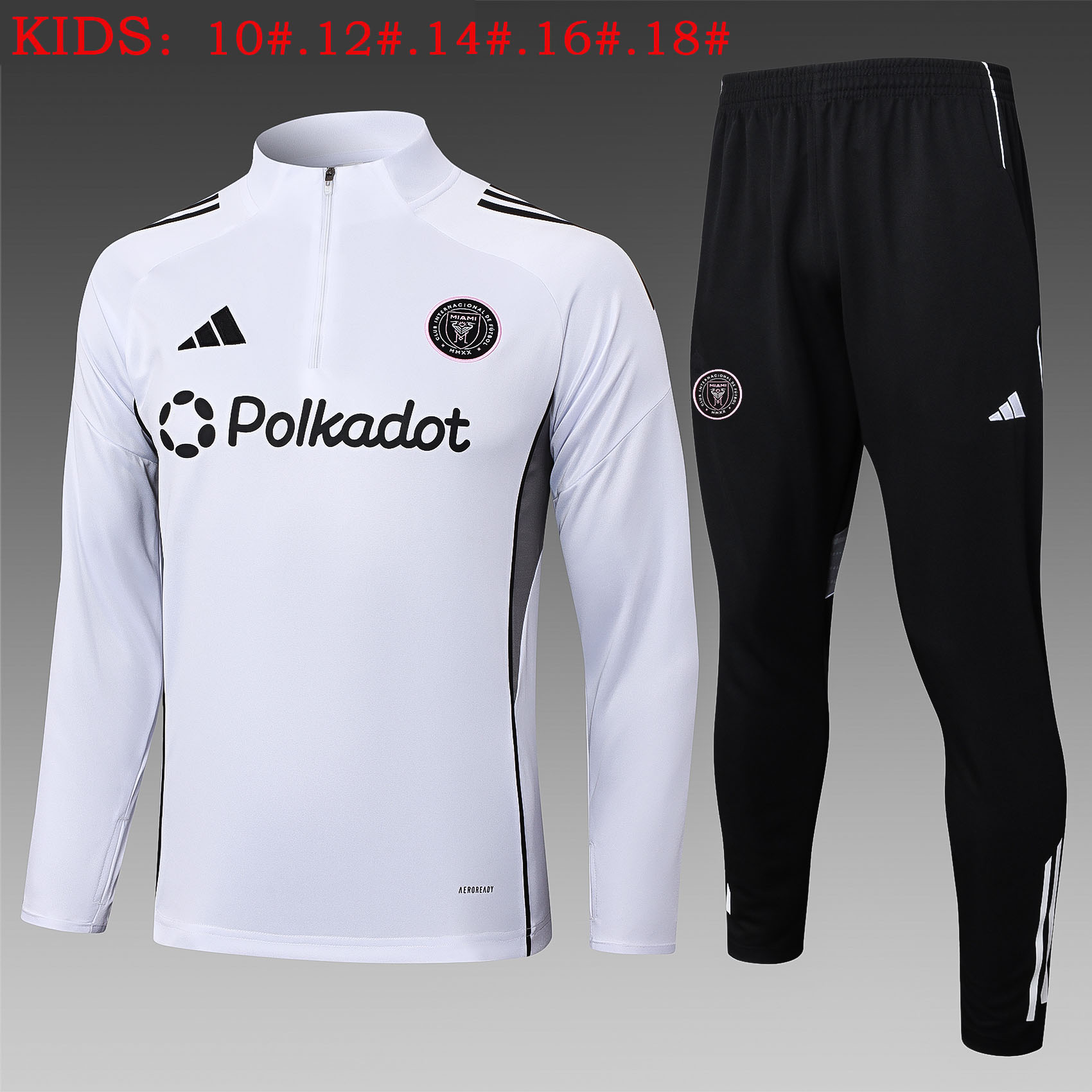 Kids Inter Miami Training Kit (Sweatshirt+Pants) White 2025