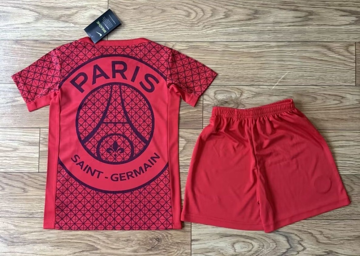 PSG Soccer Jersey Pre-Match Kids Kit Jersey+Shorts 2025/26