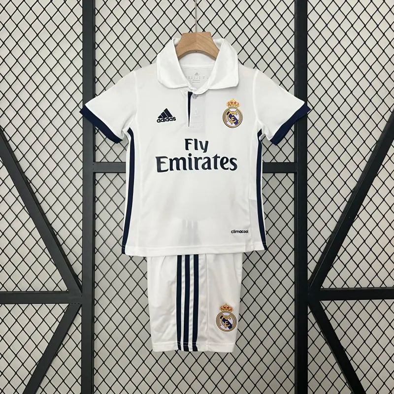 Real Madrid Retro Jersey Home Kids Kit Jersey+Shorts 2016/17