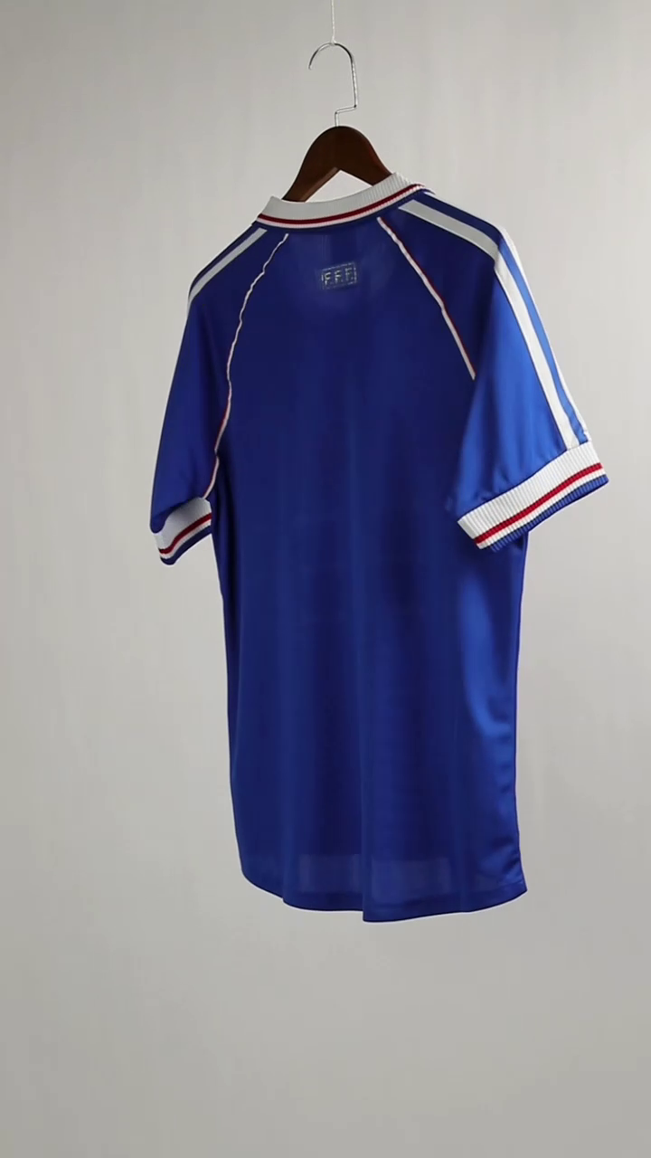 France Retro Soccer Jersey Home Custom Shirt 1998