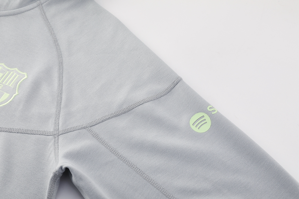 Barcelona Hoodie Training Kit (Jacket+Pants) Grey 2025/26