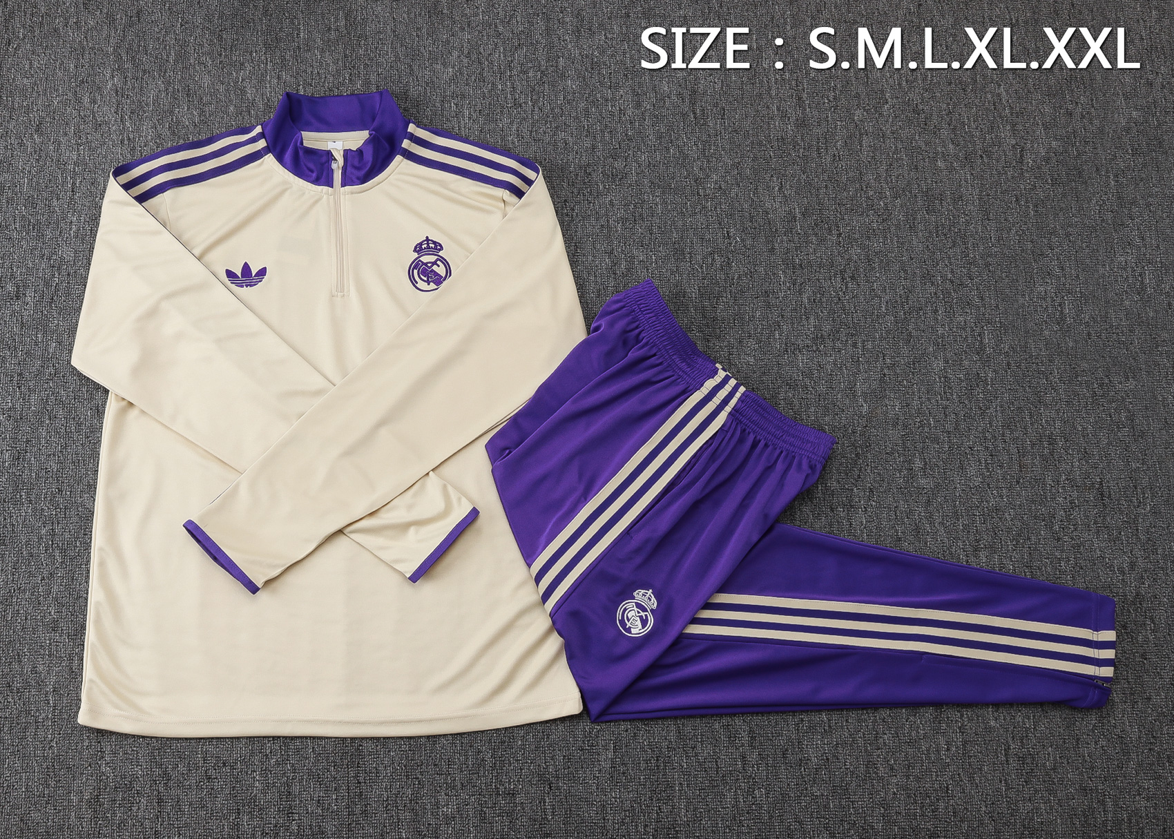 Real Madrid Training Kit (Sweatshirt+Pants) Apricot 2025/26