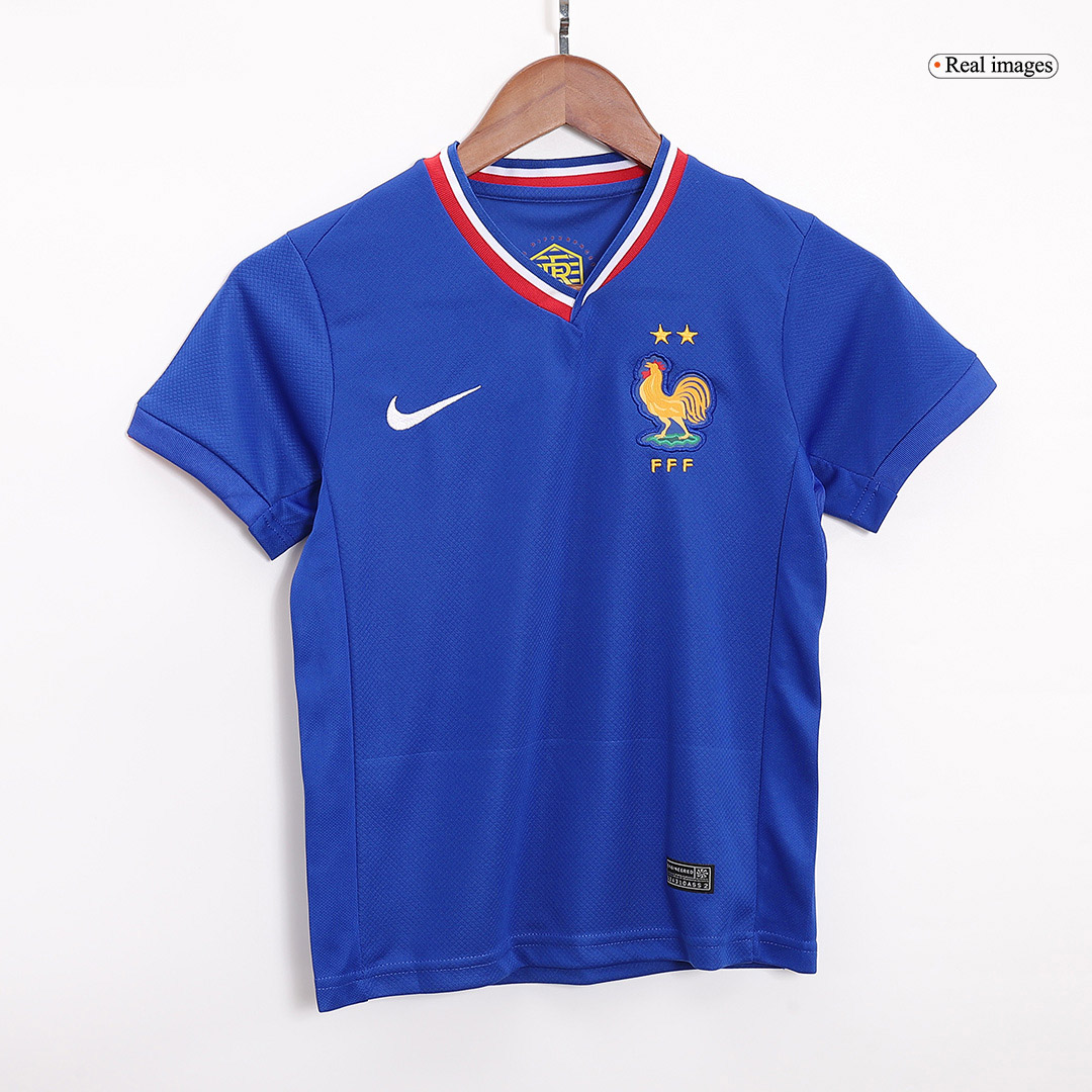 France Home Football Uniform Kids Kit Jersey+Shorts EURO 2024