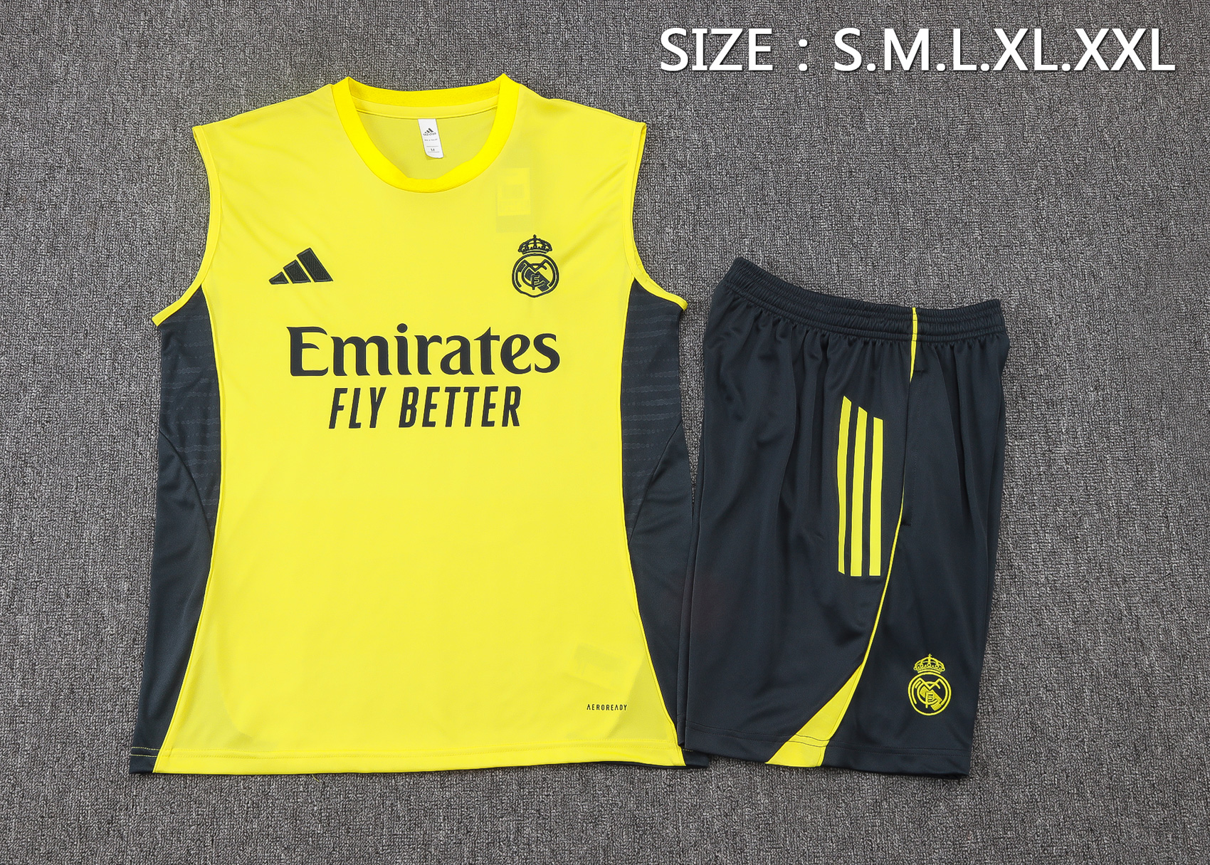 Real Madrid Sleeveless Training Kit Yellow 2025/26