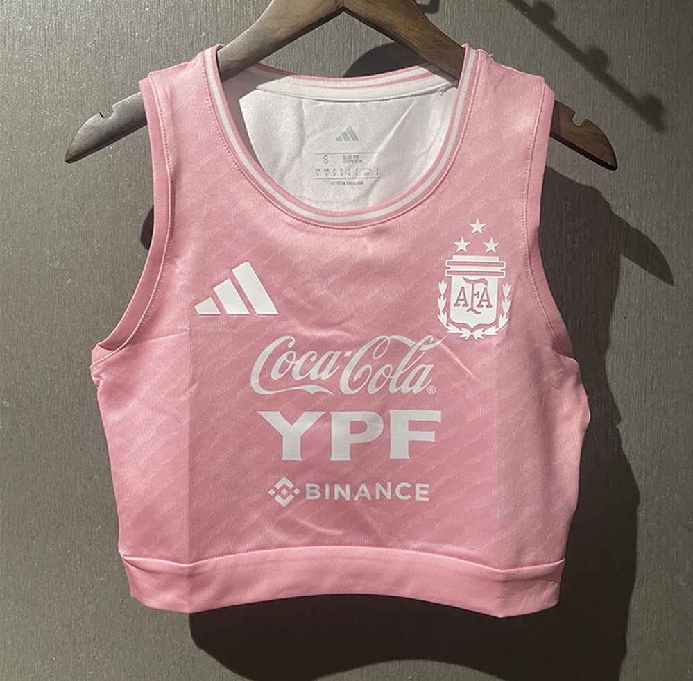 Argentina Soccer Jersey Pink Women's Vest 2025