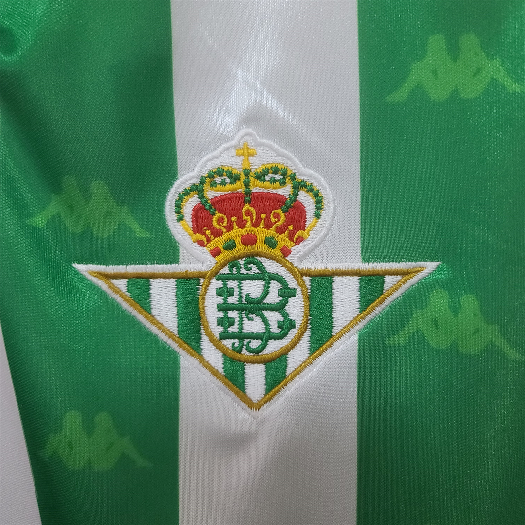 Real Betis Retro Jersey Home Long Sleeve Soccer Shirt 1995/97