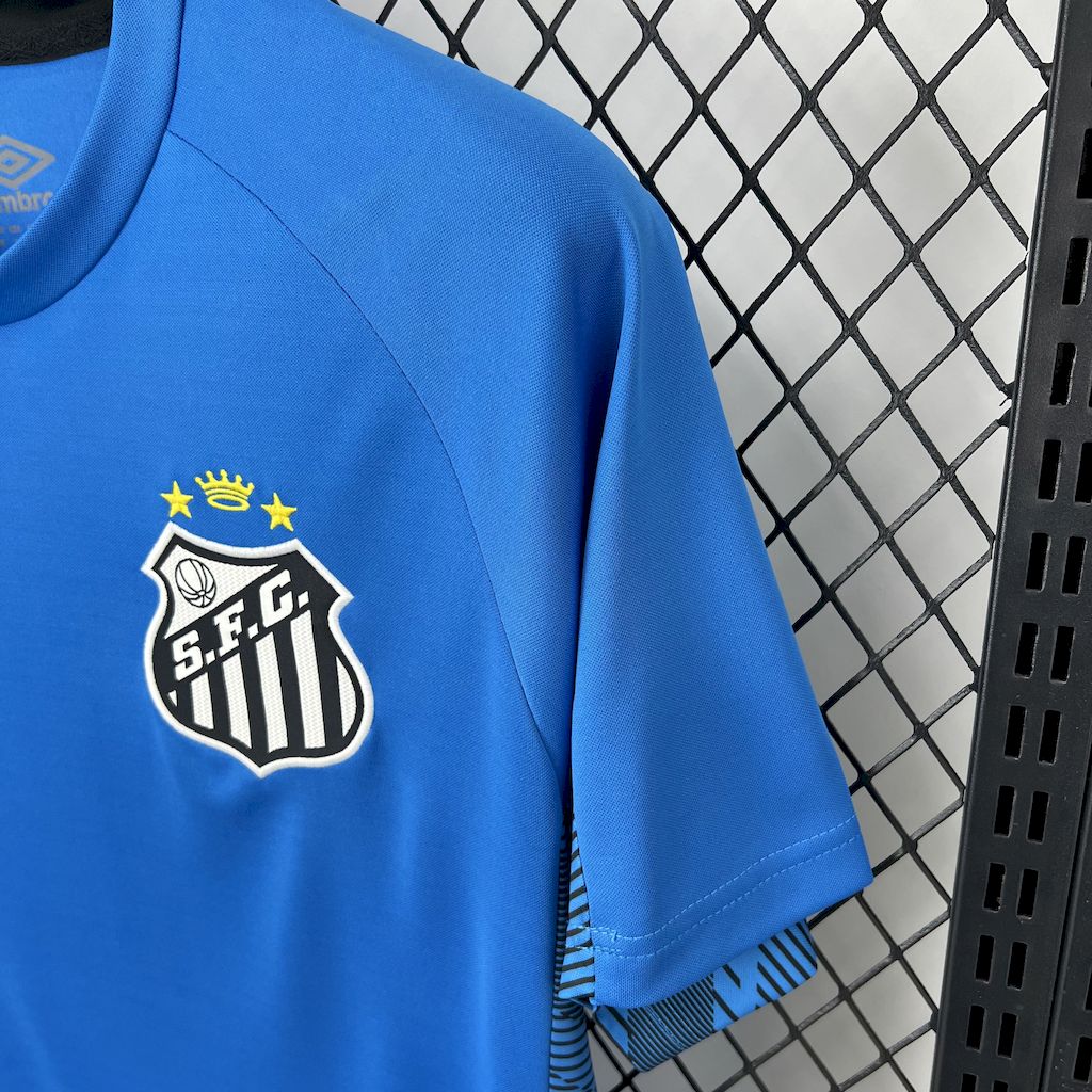 Santos FC Soccer Jersey Blue Goalkeeper Custom Shirt 2025