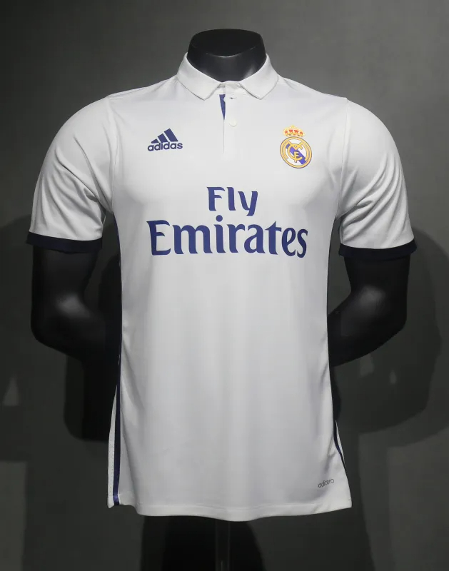 Real Madrid Authentic Retro Jersey Home Soccer Shirt 2016/17
