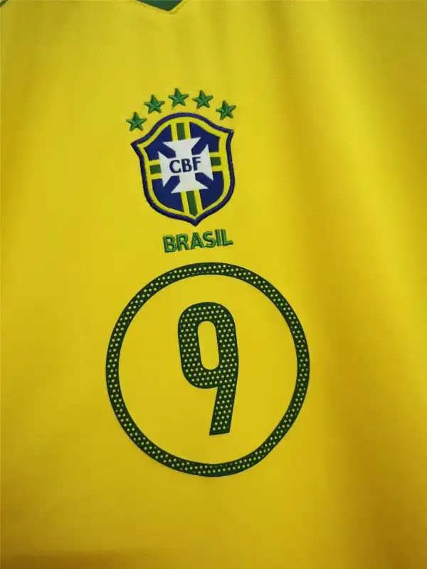 Brazil Retro Jersey Custom Home Soccer Jersey 2004