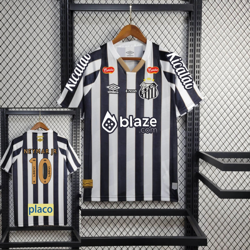 NEYMAR JR #10 Santos FC Soccer Jersey Away Shirt All Sponsor 2024