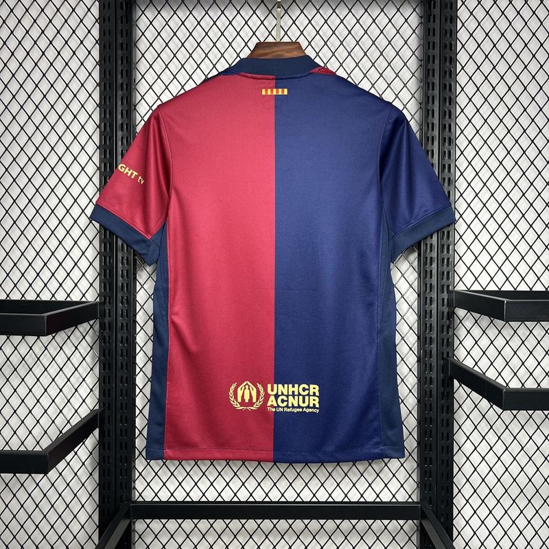 GAVI #6 Barcelona Home Soccer Jersey 2024/25 - Spotify Logo Without Text
