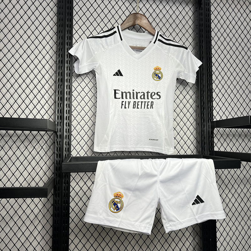 Real Madrid Home Soccer Uniform Kids Kit Jersey+Shorts 2024/25