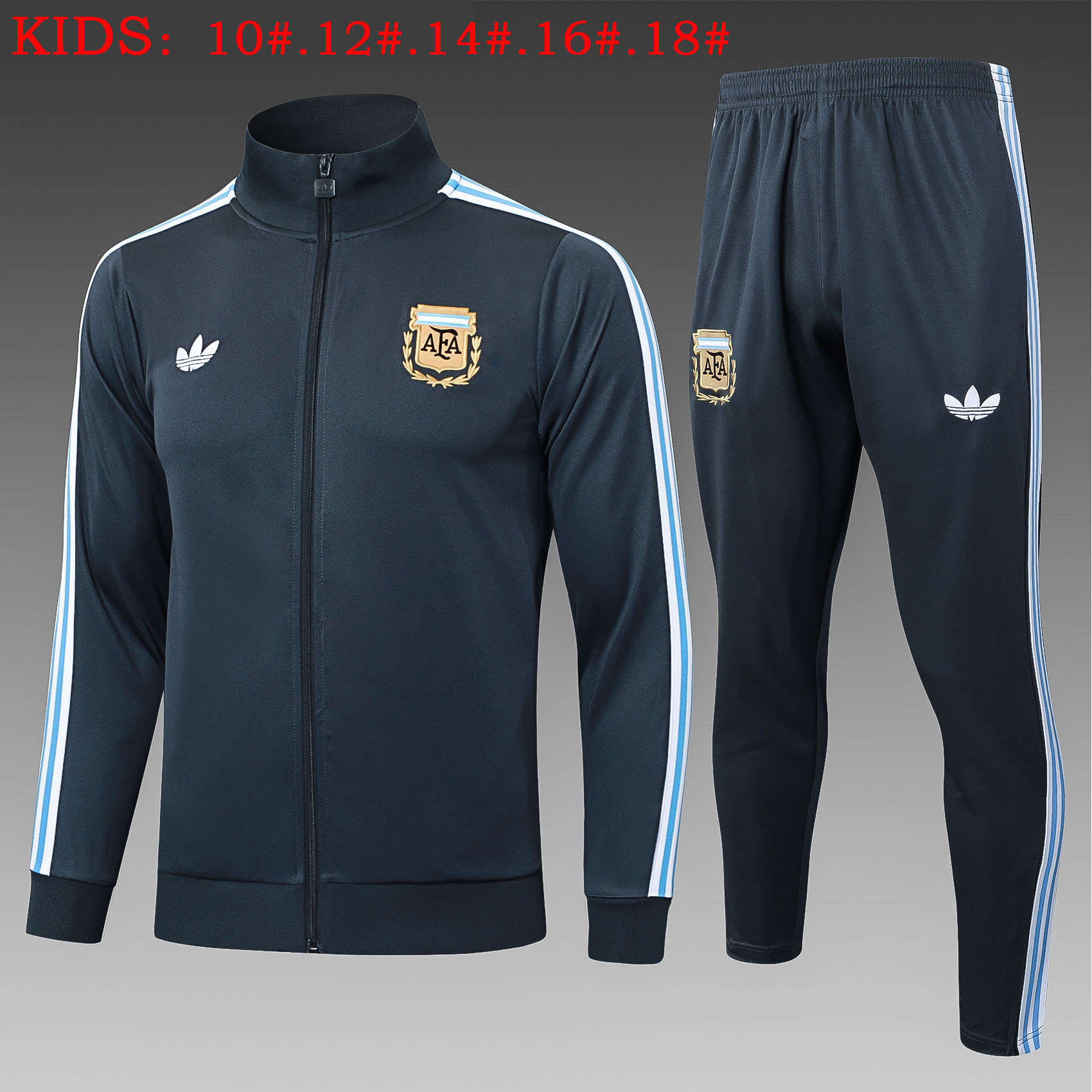 Kids Argentina Training Kit (Jacket+Pants) Deep Grey 2025