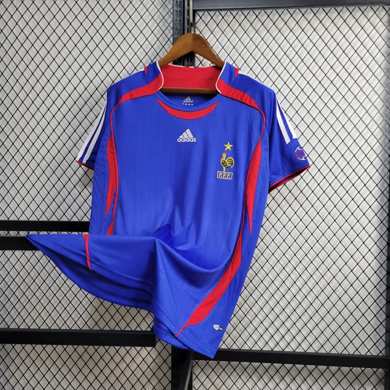 France Retro Soccer Jersey Home Custom Shirt World Cup 2006