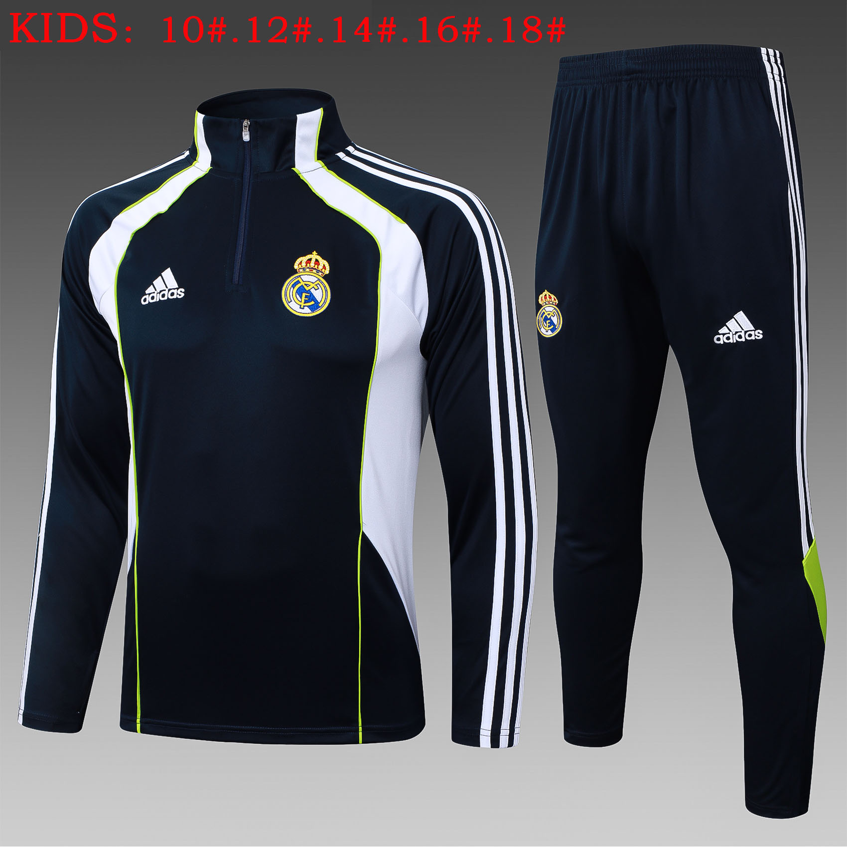 Kids Real Madrid Training Kit (Sweatshirt+Pants) Cyan 2025/26