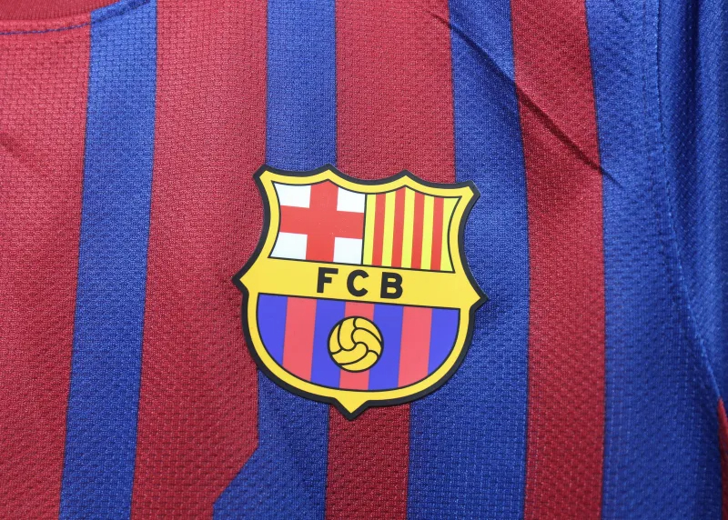 Authentic Barcelona Retro Jersey Home Long Sleeve Soccer Shirt 2011-12