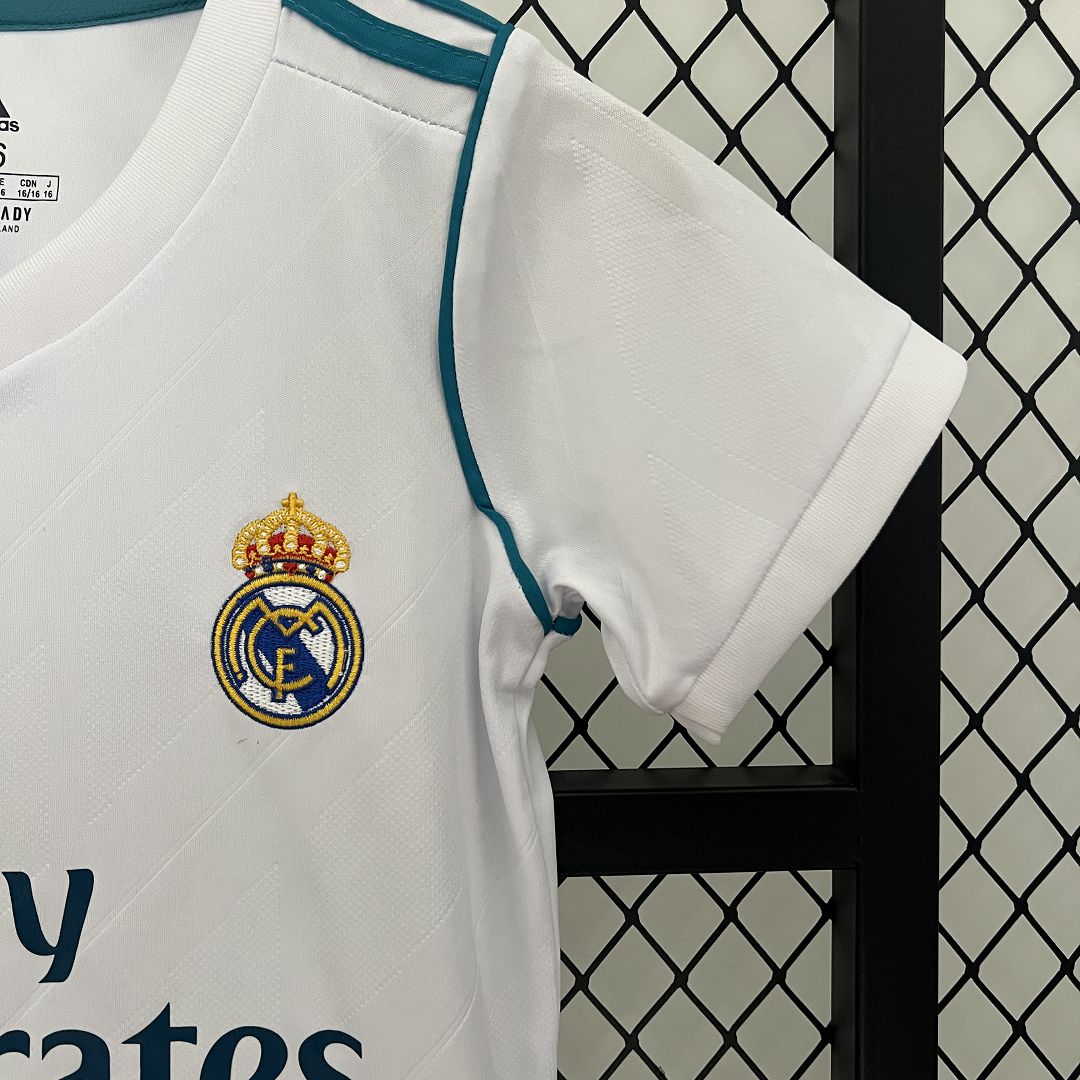 Real Madrid Retro Jersey Home Kids Kit Jersey+Shorts 2017/18
