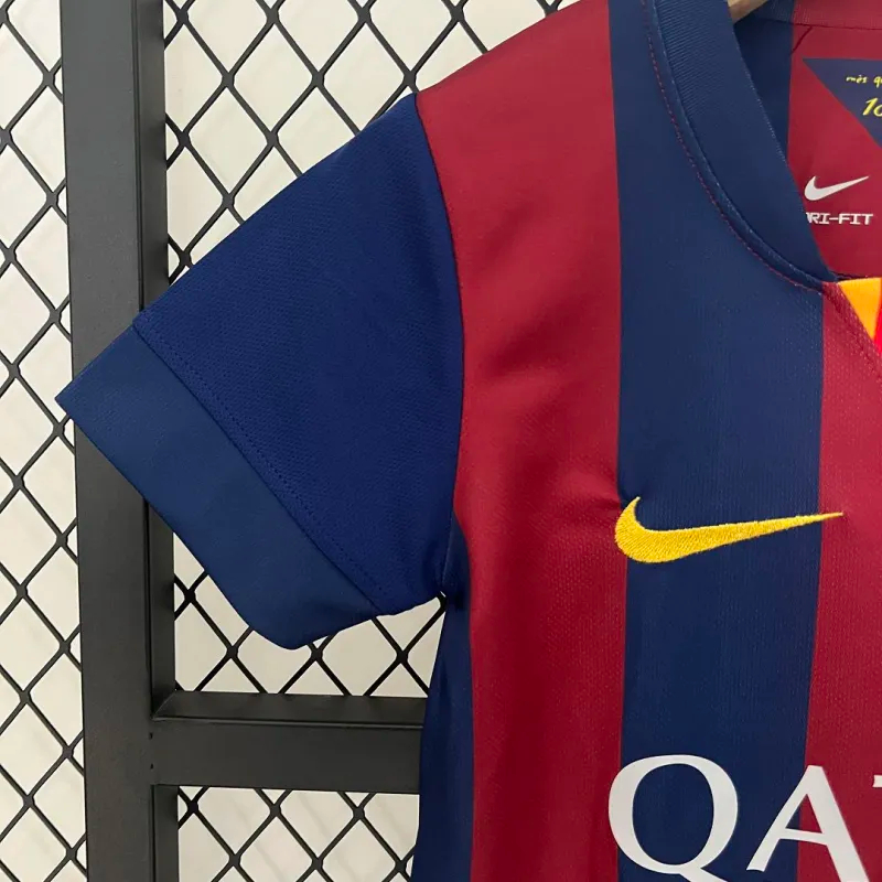 Barcelona Retro Jersey Home Kids Kit Jersey+Shorts 2014-15