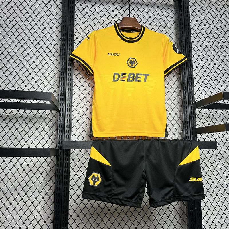 Wolves Football Jersey Home Kids Kit Jersey+Shorts 2024/25