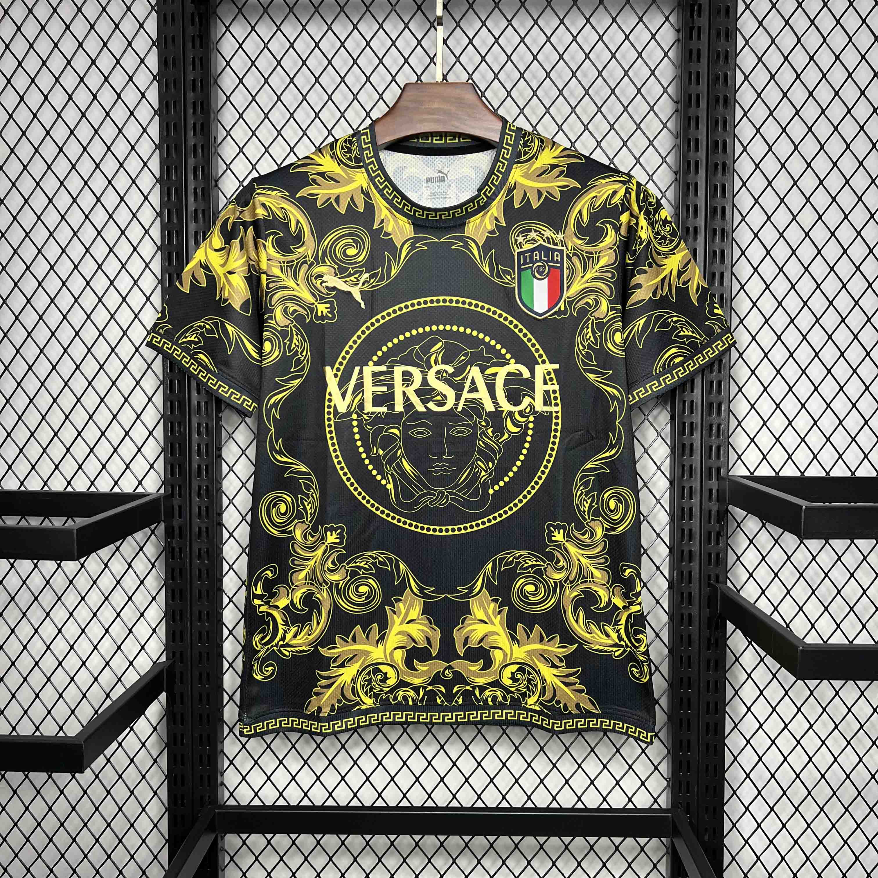 Italy Soccer Jersey x Versace Gold Special Edition Custom Shirt 2022