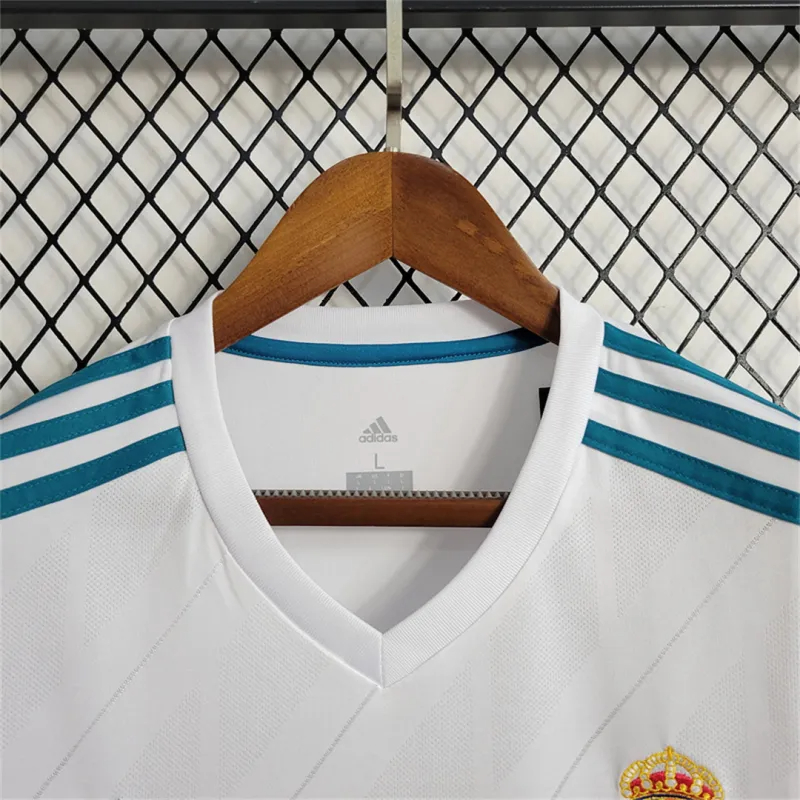 Real Madrid Retro Jersey Home Long Sleeve Custom Soccer Shirt 2017/18