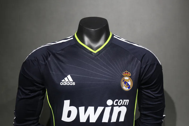 Real Madrid Authentic Retro Jersey Away Long Sleeve Soccer Shirt 2010/11